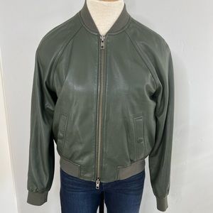 Vince Leather Bomber Jacket